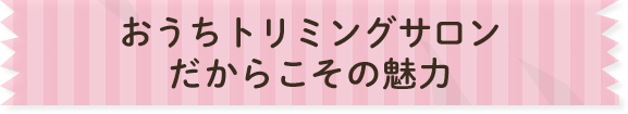 おうちトリミングサロンだからこその魅力